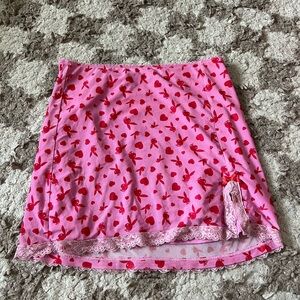 PacSun Pink and Red Mini Skirt